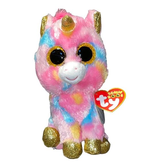 Ty Beanie Boos 7" Fantasia Unicorn Tie Dye Plush Stuffed Animal Collectible Gift - Picture 3 of 11